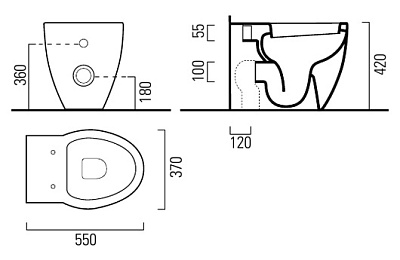 Унитаз приставной GSI Panorama 661011