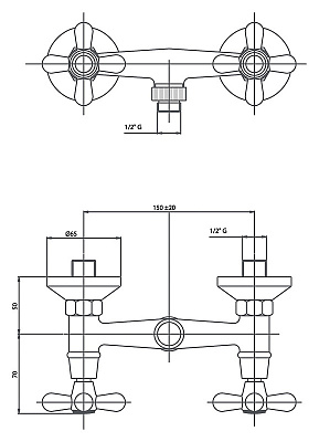 Смеситель Caprigo Bristol 21-016-crm для душа