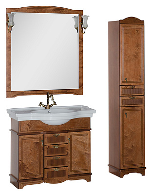 Тумба с раковиной Aquanet Луис 100 NEW темный орех