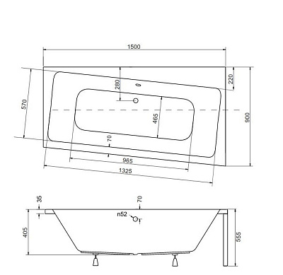 Акриловая ванна BESCO Infinity 150 P