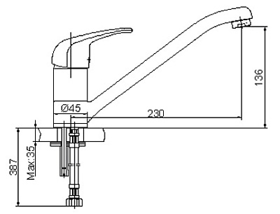 Смеситель E.C.A. Mix sl 102108379 для кухонной мойки