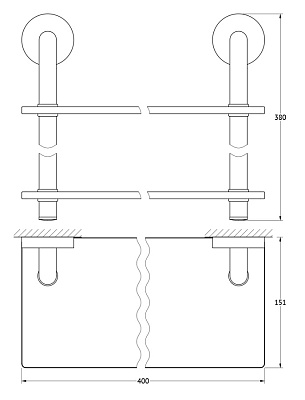 Полка Ellux Elegance ELE 035 2-х ярусная, 40 см