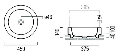Рукомойник GSI Traccia 693511 накладной