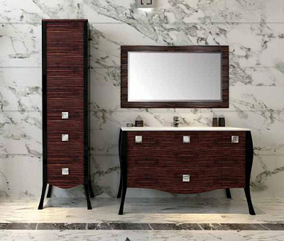 Шкаф-пенал Aquanet Мадонна эбен с кристаллами Swarovski