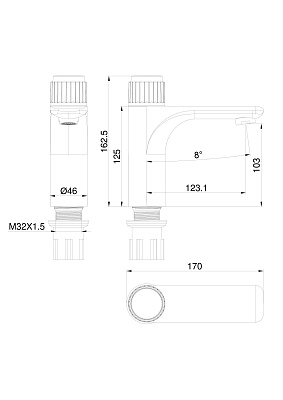 Смеситель для раковины WONZON & WOGHAND CLICK, Белый матовый WW-A40412-MW