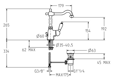 Смеситель Gattoni Orta 2741V0 для раковины