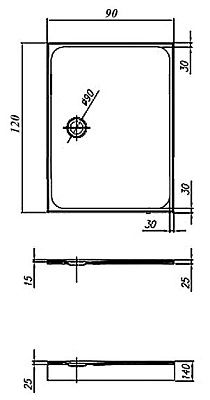 Поддон для душа Kolpa San Salsa 120x90