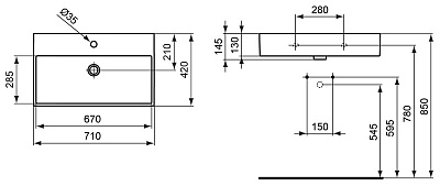 Раковина Ideal Standard Strada K078201 (70 см)