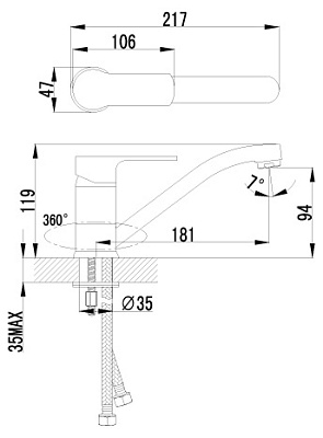 Смеситель Lemark plus Grace LM1504C для кухонной мойки