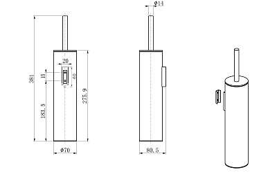 Туалетный ершик в комплекте WONZON & WOGHAND, Белый матовый WW-V4601-MW