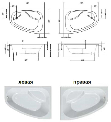 Акриловая ванна KOLPA SAN Chad S (L)