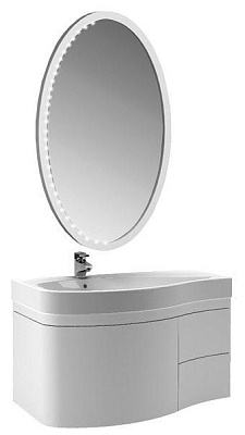Мебель для ванной Aquanet Сопрано 95 белая с ящиком L