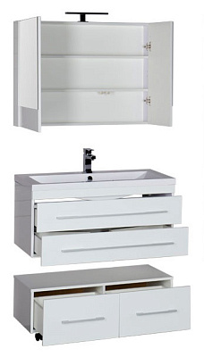 Тумба Aquanet Нота 90 подкатная белая