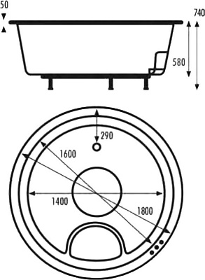 Акриловая ванна VAGNERPLAST PENELOPE 170