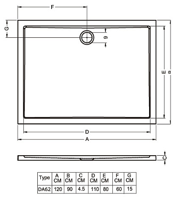 Поддон для душа Riho 254 (120x90 см)