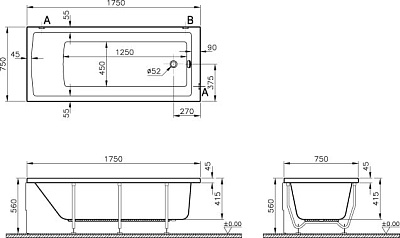 Ножки для ванны VitrA Neon 59990228000 (170x75)