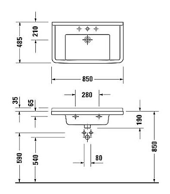 Раковина Duravit Starck 3 0304800000 (85 см)