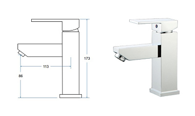 Смеситель на раковину BESCO Modern II черный матовый