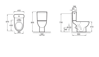 Чаша для унитаза-компакта Jacob Delafon Odeon Up 4956CK-00