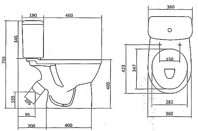 Унитаз-компакт Santek Бореаль WH111538 (433211) антивсплеск