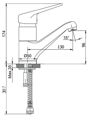 Смеситель E.C.A. Mix L 102108294 для кухонной мойки