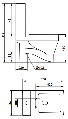 Бачок для унитаза Cezares Prati CZR-232