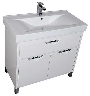 Тумба с раковиной Aquanet Гретта 90 белая