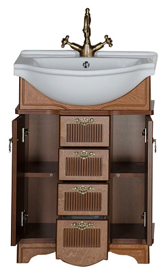 Тумба с раковиной Aquanet Луис 60 NEW темный орех