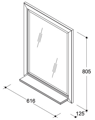 Зеркало Caprigo Альбион 60/70  BIANCO Antico
