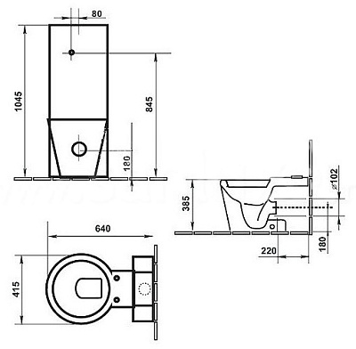 Унитаз-компакт Duravit Starck 1 0233090064