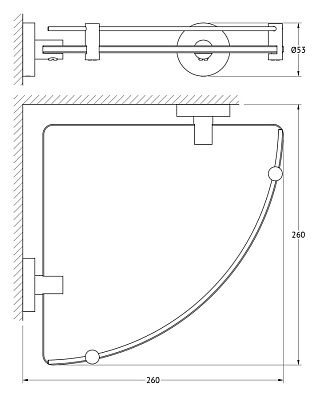 Полка Artwelle Harmonie HAR 039 угловая