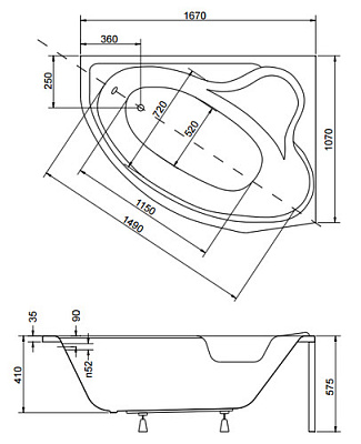 Акриловая ванна BESCO Delfina 160 P
