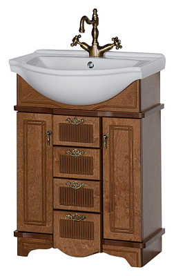 Тумба с раковиной Aquanet Луис 60 NEW темный орех
