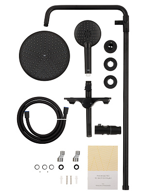 Душевая система WONZON & WOGHAND CLICK, Черный матовый WW-N3S962-MB