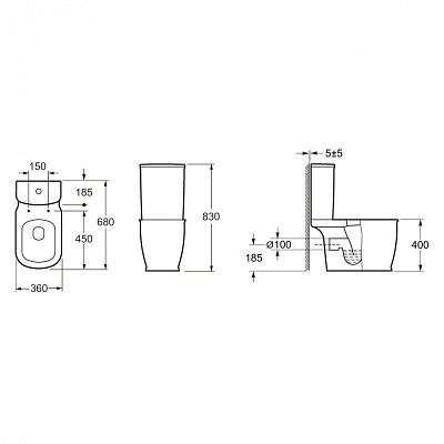 Бачок для унитаза BelBagno Prado BB10150T