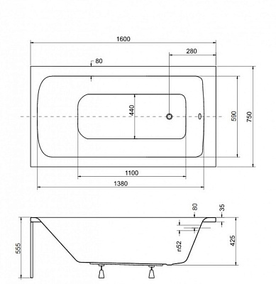 Акриловая ванна BESCO Talia 160