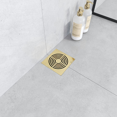 Душевой трап Boheme SMART DESIGN 15x15 cm, нерж.сталь ЗОЛОТО 984-15-G