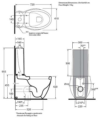 Унитаз-компакт Azzurra Clas CLA100/MBP