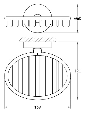 Мыльница Ellux Elegance ELE 012 хром