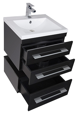 Тумба с раковиной Aquanet Нота 58 черная