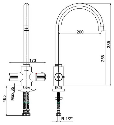 Термостат E.C.A. Thermostatiuc 102108754 для кухонной мойки