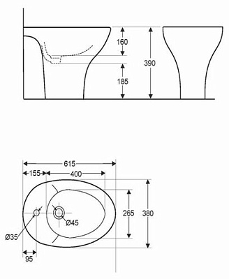 Биде напольное Jacob Delafon Presquile E1348