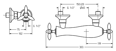 Смеситель Gattoni Timor 18077C0 для душа
