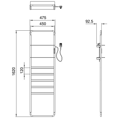 Полотенцесушитель электрический WONZON & WOGHAND DÜSSELDORF, Черный матовый WW-A205-MB