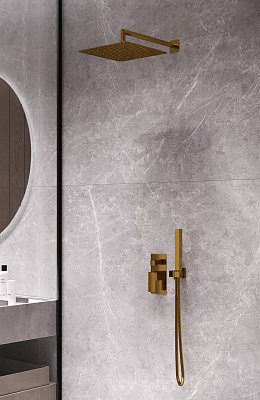 Смеситель встроенный для душа Boheme QUBIC Gold 474-3-G