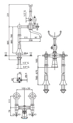 Смеситель Cezares Lord LORD-VDP-03 напольный