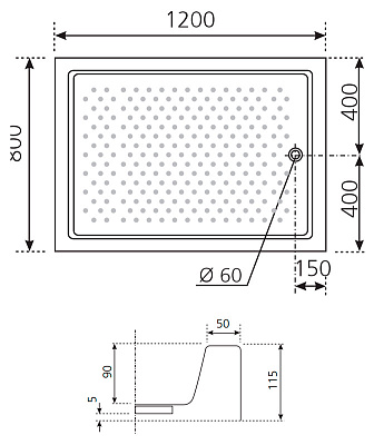 Поддон для душа Novellini Olympic 120x80 см