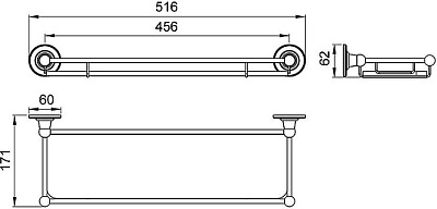 Полка в ванну стеклянная Timo Nelson 160072/02 антик