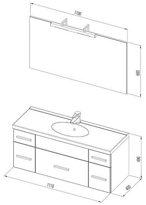 Зеркало Aquanet Данте 110