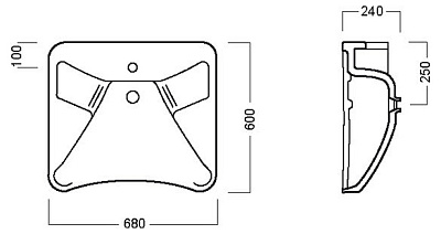Раковина Hatria Autonomy 68 для людей с ограниченными возможностями